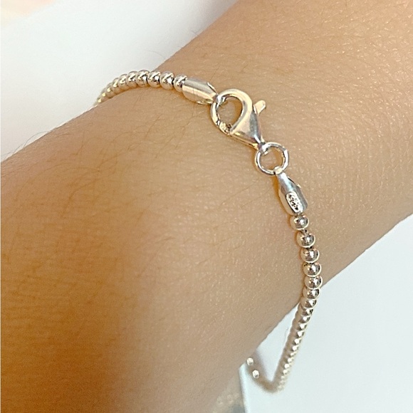 GUCCI Logo Plate Silver 925 Ball Chain Bracelet - Picture 9 of 11